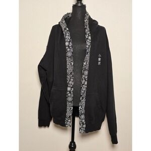Japangeles Bandana Lined Zip Hoodie – Black Graphic Size 2XL